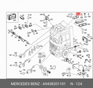 Фонарь подсветки салона КамАЗ A 943 820 11 01 MERCEDES BENZ