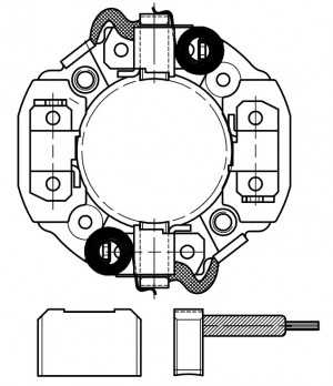 Узел щеточный стартера для а/м Toyota Land Cruiser Prado J120 (02-) 4.0i (VBS 19 VBS 1916 START VOLT