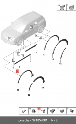 Саморез VAG OE N 910 570 01 VAG