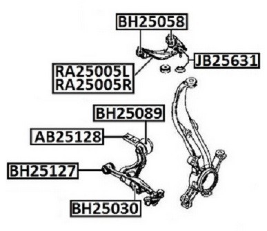 Сайлентблок рычага нижн задн правый с кроншт MAZDA 6 GH AB25128 AB25128 JIKIU