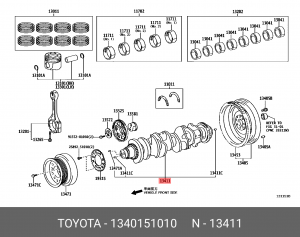 вал коленчатый!\ Toyota LC200 07> 13401-51010 TOYOTA