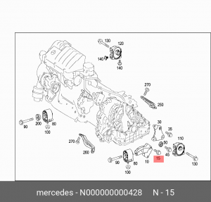 болт крепления рычага подвески! М10х35\ MB N 000000 000428 MERCEDES BENZ