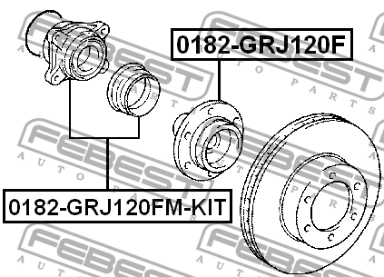 Ступица передняя TOYOTA LAND CRUISER PRADO 120 2002-2009 0182-GRJ120FM-KIT 0182-GRJ120FM-KIT FEBEST