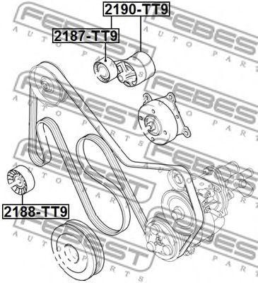 ролик натяжной ремня ГРМ!\ Ford Transit 2.4TDCi/3.2TDC 06> 2187-TT9 FEBEST