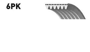 Ремень поликлиновой 6PK2220XS (8653-10706) 6PK2220XS GATES