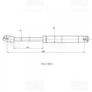Упор газовый (амортизатор) Ford Kuga (08-) (стекла крышки багажника) (GS 1017) GS1017 TRIALLI