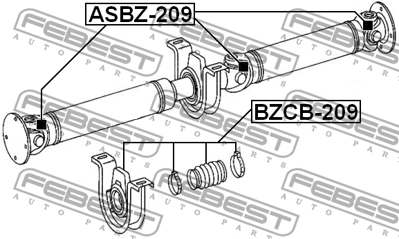 Крестовина карданного вала MERCEDES SPRINTER (906) ASBZ-209 ASBZ-209 FEBEST