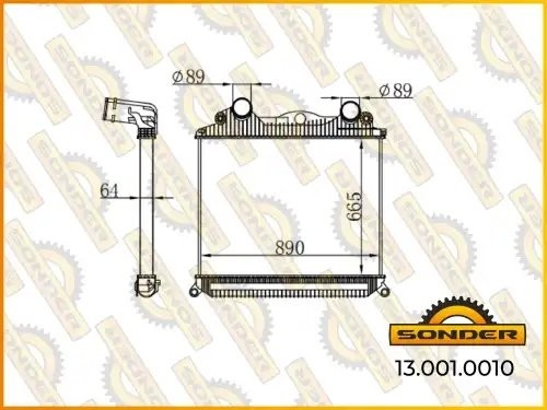 Интеркулер MAN TGA 665*892*64 2002-->  Nissens 97048 130010010 SONDER