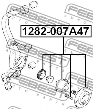 к-кт подшипника ступицы задней!\ Hyundai Sonata 1.8-2.7 98> ABS 1282-007A47 FEBEST