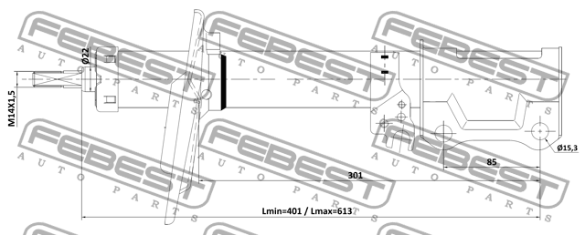 Амортизатор задний R GAS (twin tube) 01110-003RR FEBEST