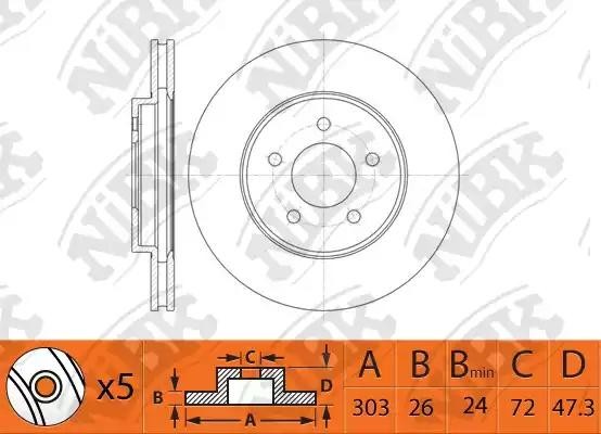 Диск тормозной FORD ESCAPE 2004 RN1520 RN1520 NIBK