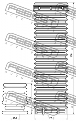 Пыльник передн амортизатора с отбойником комплект VOLKSWAGEN TRANSPORTER 03-10 V VWSHB-TRSPVF-KIT FEBEST