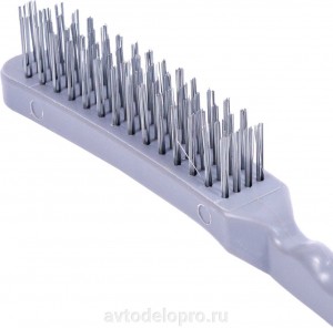 Щетка металлическая "АвтоDело" (4-рядная, пластиковая ручка) 44014 AVTO DELO