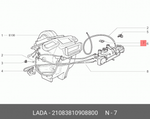 Скоба ВАЗ-21083 рычагов управления отопителем АвтоВАЗ 21083-8109088-00 LADA VAZ