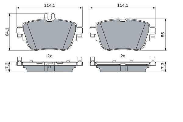Колодки тормозные MERCEDES E (W213) задние (4шт.) BOSCH 0986424845 BOSCH