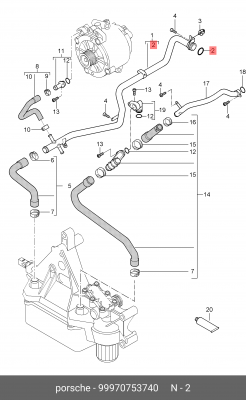 Кольцо уплотнительное 99970753740 99970753740 PORSCHE