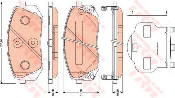 Колодки передние HYUNDAI IX35, KIA SPORTAGE (JE_, SL) GDB3461 GDB3461 TRW