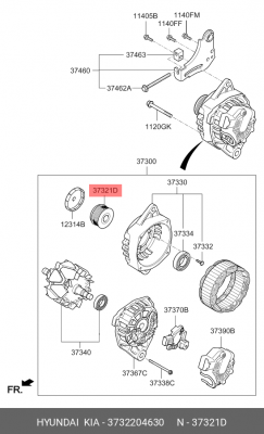 Шкив HYUNDAI Creta (16-) (1.6) генератора OE 3732204630 HYUNDAI KIA