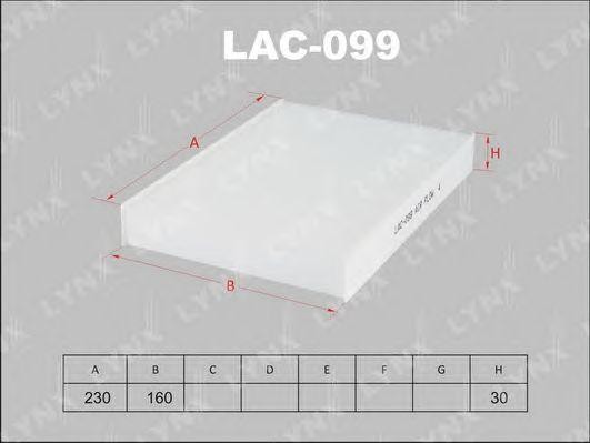 фильтр салона! 230x160x30\ Renault Megane/Clio/Kangoo 1.4-2.0 98> LAC-099 LYNXAUTO
