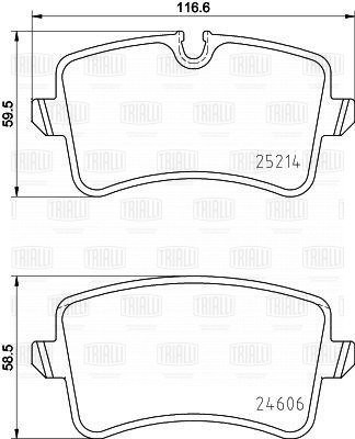 Колодки торм. Audi A6 (11-)/Porsche Macan (14-)/(18-) диск. зад. (PF 4004) PF 4004 TRIALLI