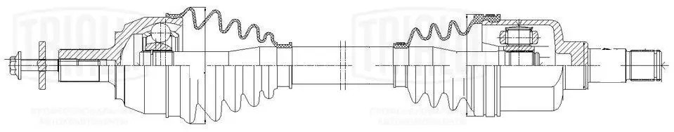 Привод Ford Focus II (05-) 1.6Ti/1.8i MT (B5/IB5) (перед. лев.) (AR 1009) AR 1009 TRIALLI