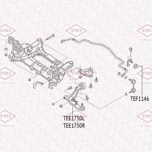 Рычаг передней подвески нижний R NISSAN X-Trail 00- TEE1750R TEE1750R TATSUMI