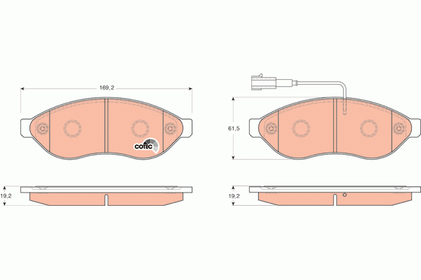 Колодки передние FIAT DUCATO, CITROEN JUMPER, PEUGEOT BOXER (250) GDB1681 GDB1681 TRW