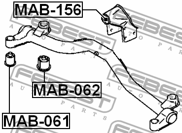 Опора MITSUBISHI Chariot (97-03) редуктора заднего FEBEST MAB-156 FEBEST