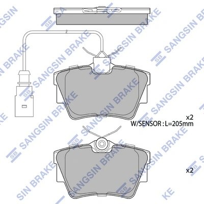 Колодки задние VW TRANSPORTER IV SP4173 SP4173 SANGSIN