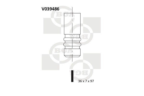 клапан впускной! 36x7x96.8\ VW Golf/Sharan, Audi A3-A6 1.9TDi 96> V039486 BG AUTOMOTIVE