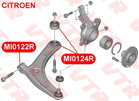 MI0122R САЙЛЕНТБЛОК РЫЧАГА ПЕРЕДНЕЙ ПОДВЕСКИ, ПЕРЕДНИЙ MI0122R VTR