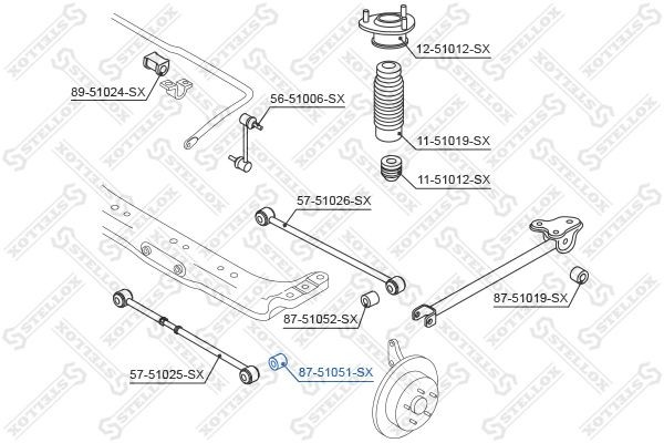 сайлентблок зад. рычага зад.!\ Hyundai Coupe 01> 87-51051-SX STELLOX