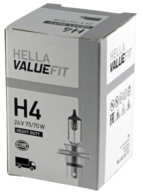 Лампа фарная H4 24V 75/70W P43t VALUEFIT 8GJ242632-101 HELLA
