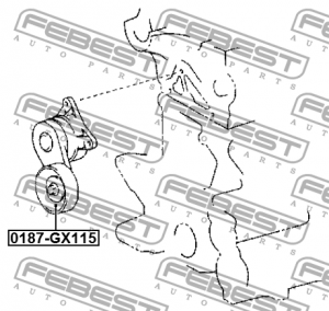 Ролик натяжителя TOYOTA MARK 2/CHASER/CRESTA GX100 1996-2001 0187-GX115 0187-GX115 FEBEST