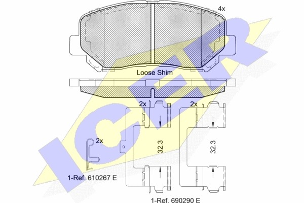 182055 колодки дисковые передние!\ Mazda CX-5 2.0/2.0D 11># 182055 ICER