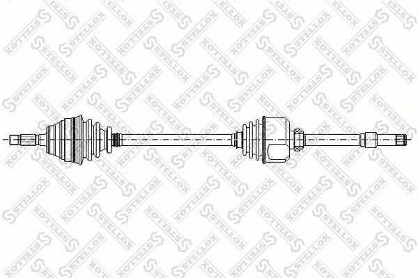 привод правый! 890mm, 23353\ Peugeot Partner, Citroen Berlingo 1.1/1.4 96> 158-1043-SX STELLOX