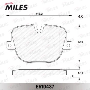 Колодки тормозные задние (Смесь CERAMIC серия PRO) LAND ROVER RANGE ROVER III/SP E510437 MILES