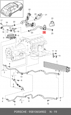 Водяной шланг 95810654902 95810654902 PORSCHE