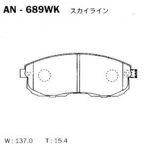 Колодки тормозные дисковые NISSAN JUKE (F15) AN-689WK AN689WK AKEBONO