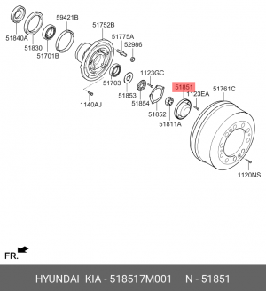 Крышка передней ступицы UNIVERSE (диск торм) 518517M001 HYUNDAI KIA