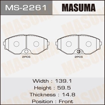 колодки дисковые передние!\ Nissan Maxima QX 2.0i-3.0i 24V 00> MS2261 MASUMA