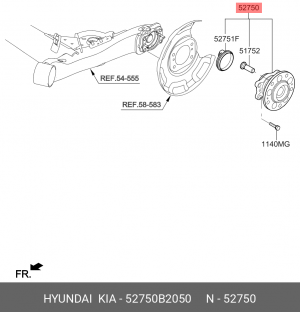 Ступица KIA Soul (13-) задняя (АБС) OE 52750-B2050 HYUNDAI KIA