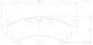 Колодки торм. Iveco Daily (06-)/(11-) диск. зад. 184x65 (PF 2368) PF 2368 TRIALLI