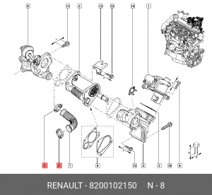 ФИКСАТОР ПАТРУБКА 8200102150 8200102150 RENAULT