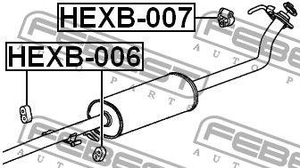 Подвеска глушителя HEXB-007 HEXB007 FEBEST