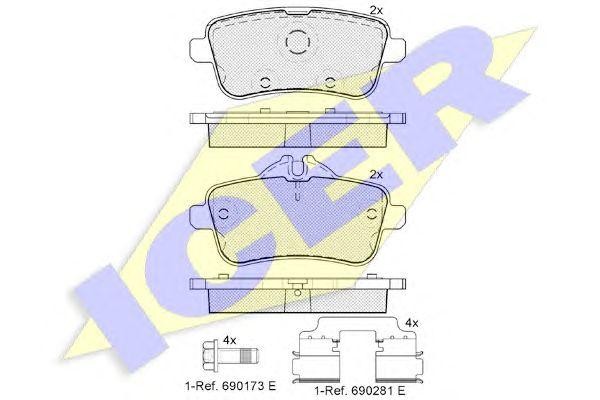 182072-066 колодки дисковые задние!\ MB W166/R172 ML250-ML5002.5-5.2/3.5CDI 11> 182072066 ICER