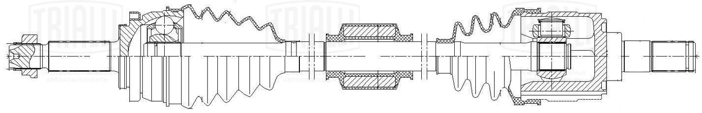 Привод для а/м Hyundai Solaris II (17-)/Kia Rio (17-) 1.6i MT (перед. лев.) (AR  AR 0803 TRIALLI