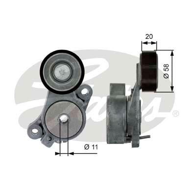 Ролик приводного ремня VW Beetle (12-15) AUDI A1 (11-14) SKODA Fabia натяжителя  T39040 GATES