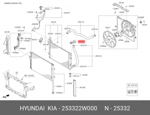 ДЕРЖАТЕЛЬ РАДИАТОРА 253322W000 HYUNDAI KIA