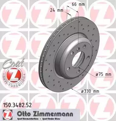 диск тормозной !Sport перед. 330x24/66-5x120 \ BMW 5 All 10> 150.3482.52 ZIMMERMANN